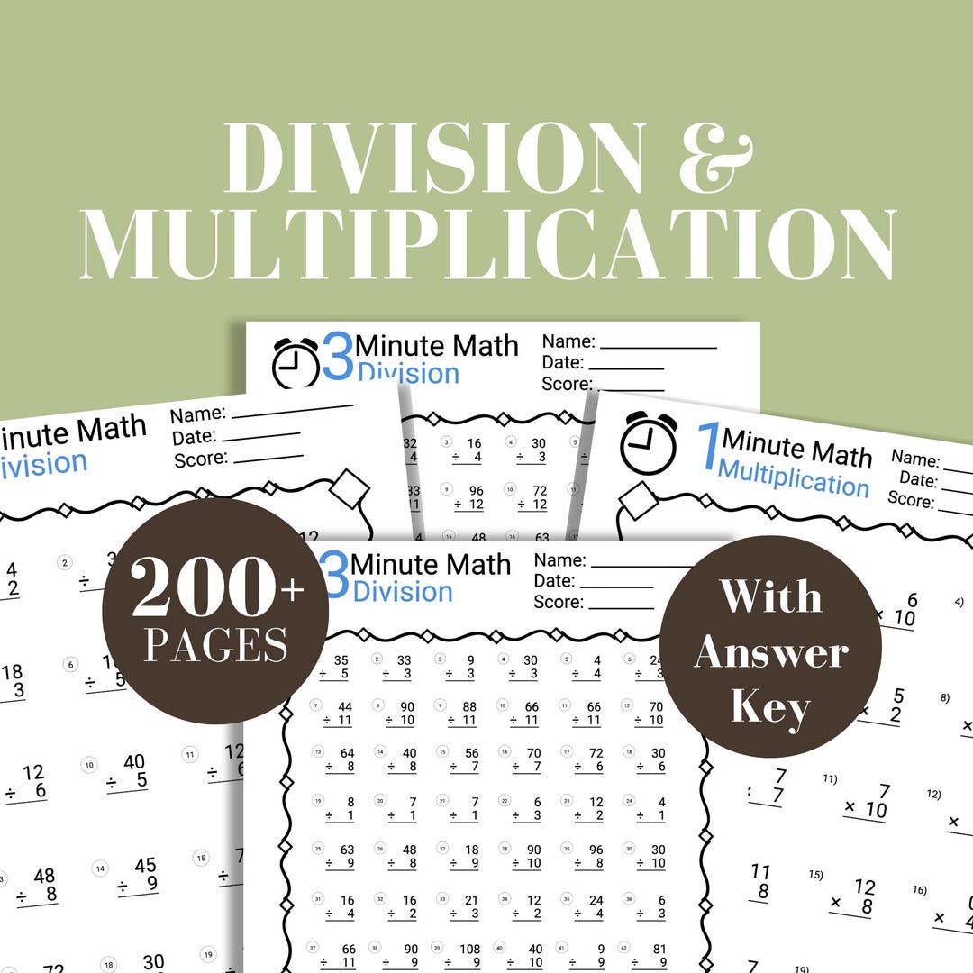 Multiplication Drill Worksheet Printable Kid Math Download Division ...