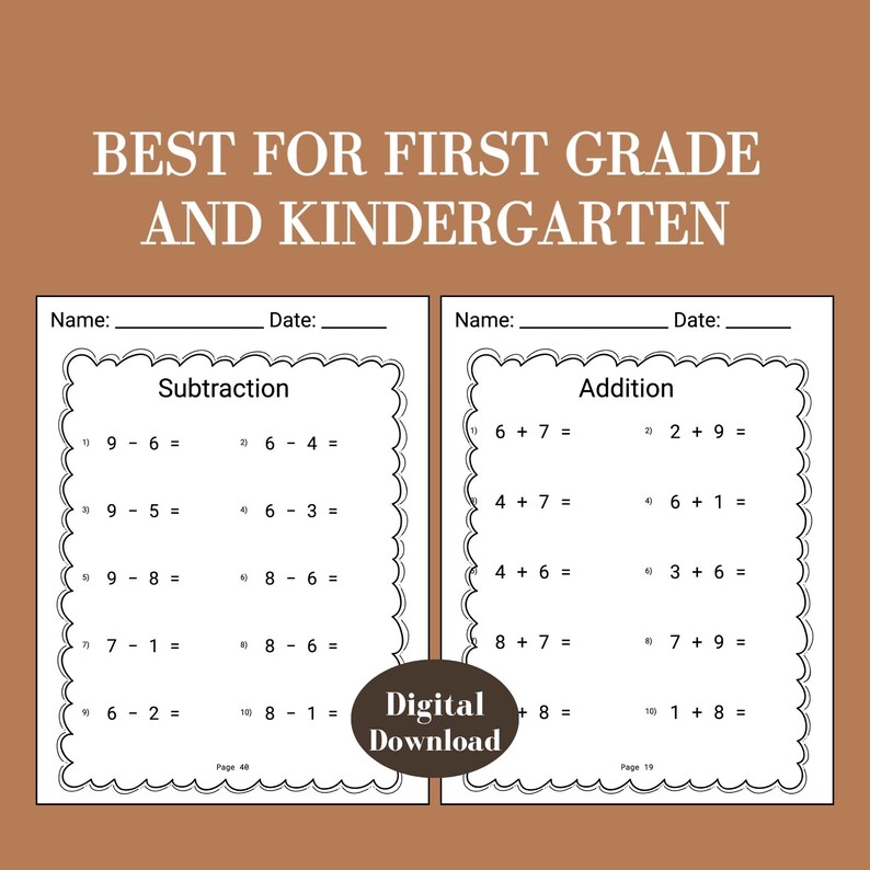 1st Grade Math Worksheet First Grade Math Printable Kindergarten Math ...