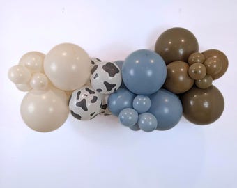 Little Cowboy Balloon Garland Western Baby Shower Balloons Cow Print Garland Cowboy Theme Party Decorations Farm Birthday Balloon Kit