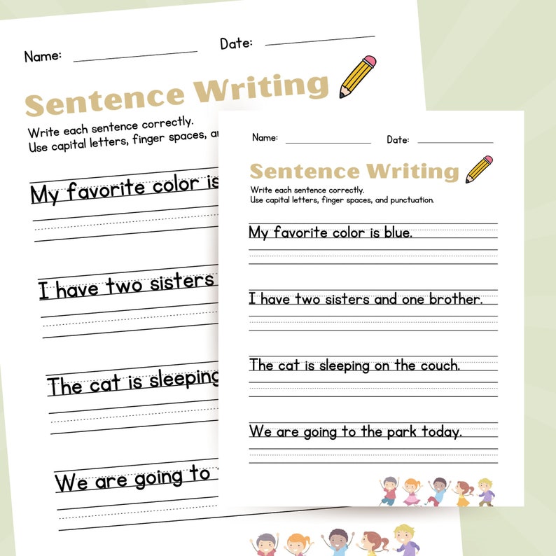 Write Sentence Worksheet Printable Sentence Formation Practice Sentence Writing Elementary Prompt Write Instant Download Homeschool CCRAL2