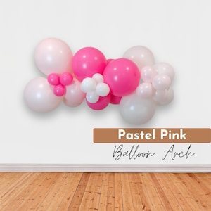 Pastel Pink Balloon Garland Kit Baby Girl Shower Decor Pink White Balloon Arch First Birthday Party Balloon Garland Bridal Shower Backdrop