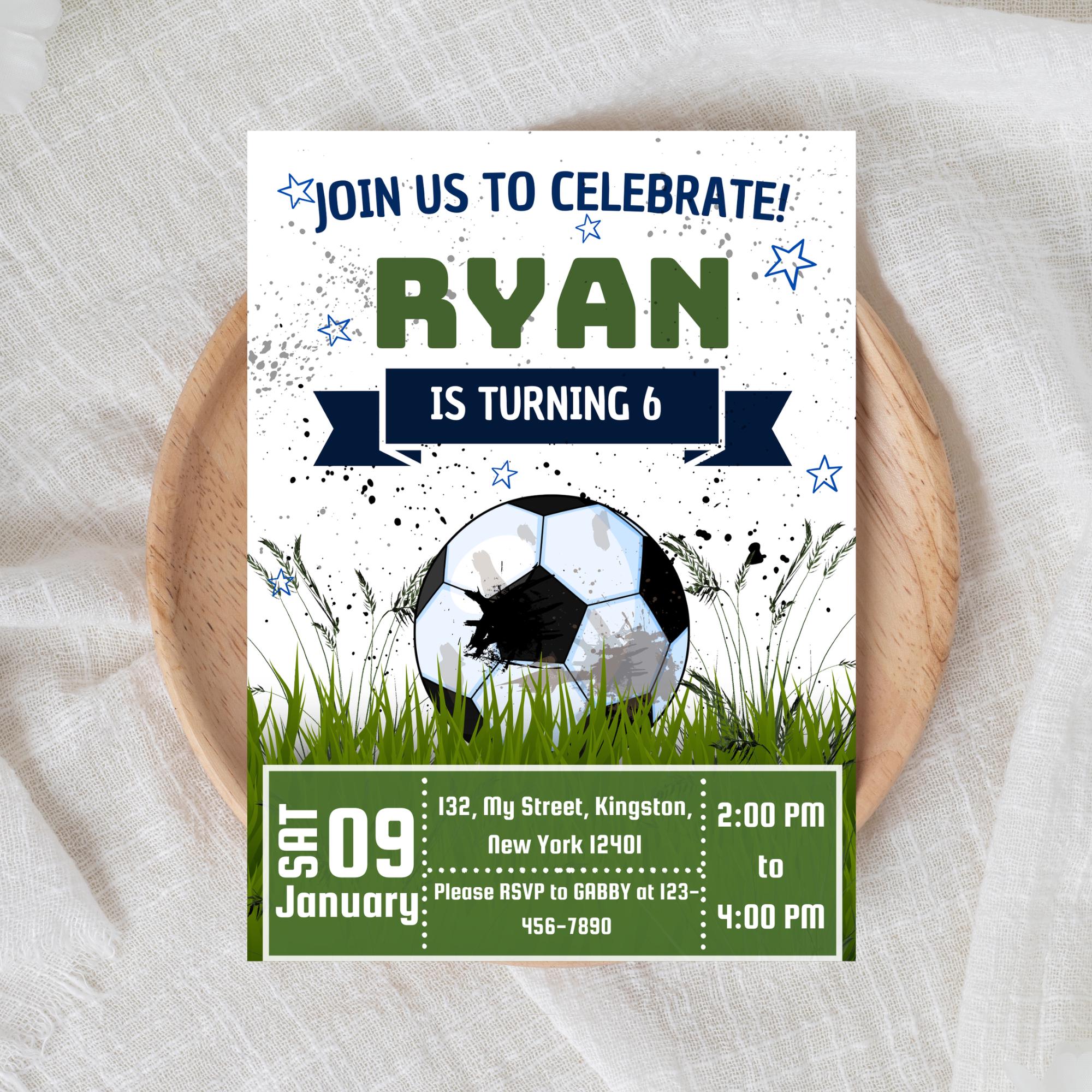 Biglietto di auguri di compleanno personalizzato per ragazze a tema calcio, 5°, 6°, 7°, 8°, 9°, 10°, 11°, 12°, 13°, sorella, figlia, nipote, amica - Italia