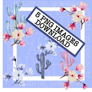 Desert cactus compositions clipart/succulent plants/watercolor cactus/cactus flower/diy/print for fabric/decoration