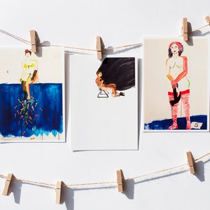 Set of 3 A6 Postcards / Experimental Life Drawing / Original Illustration Art Print / 330gsm Matte | HSIN-YI YAO