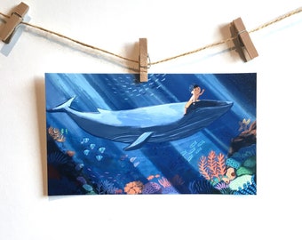 170mm x 85mm Postcard / Under the Sea / Original Illustration Painting Art Print / 330gsm Matte | HSIN-YI YAO