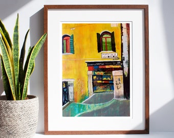 A3 Giclée Art Print / Yellow House in Venice /  Original Illustration Art Print | HSIN-YI YAO