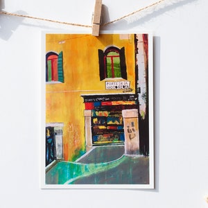 A6 Postcard / Yellow House in Venice / Original Illustration Art Print / 330gsm Matte HSIN-YI YAO image 2