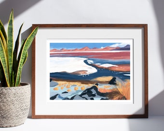 A3 A4 Giclée Art Print / Laguna Colorada /  Original Painting Illustration Art Print | HSIN-YI YAO