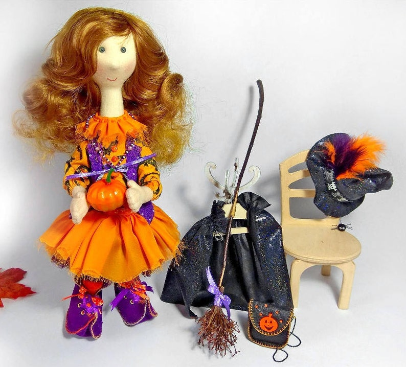 Halloween witch doll Unique Halloween decoration Authors witch Etsy