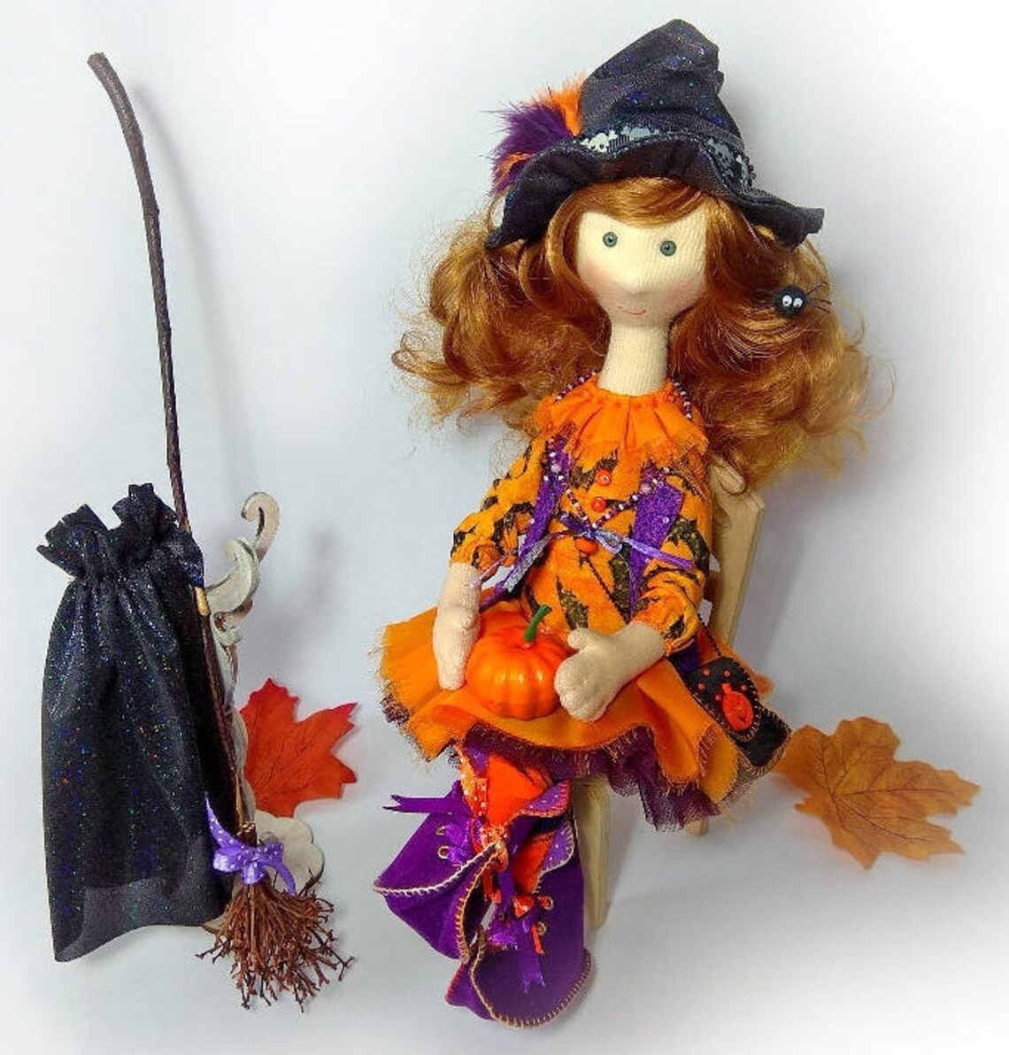Halloween witch doll Unique Halloween decoration Authors witch | Etsy
