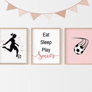 Soccer Art, Girls Room Decor, Digital Download, Soccer Gifts, Sports Decor, Soccer Girl Print, Soccer Decor For Girls Room, Sports Gifts