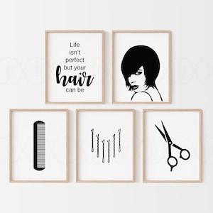 Hair Salon Art Prints: Hairdresser Decor (Digital Download)