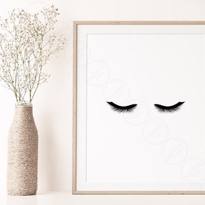 Eyelash Poster, Eyelash Print, Digital Download, Lashes Wall Art, Makeup Wall Art, Vanity Art, Lashes Poster, Lashes Decor, Beauty Poster