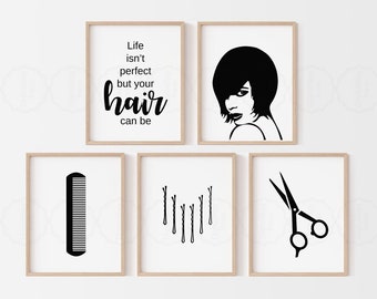 Hair Salon Art Prints: Hairdresser Decor (Digital Download)