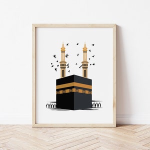 Kaaba Art, Mecca Wall Art, Digital Download, Islamic Wall Art, Arabic Art, Kaaba Poster, City Wall Art, Muslim Art, Islam Wall Art, Hajj