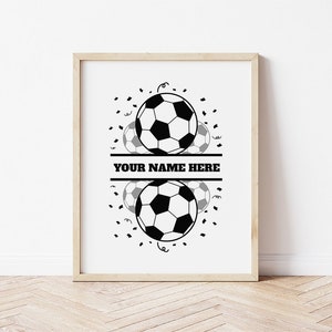 Custom Soccer Sign, Soccer Wall Art, Digital Download, Soccer Prints, Soccer Decor For Boys Room, Soccer Decor For Girls Room, Nursery Decor