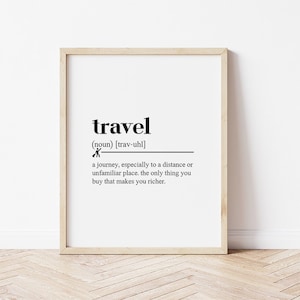 Impresión de definición de viaje: Arte mural minimalista (descarga digital)
