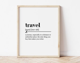 Impresión de definición de viaje: Arte mural minimalista (descarga digital)