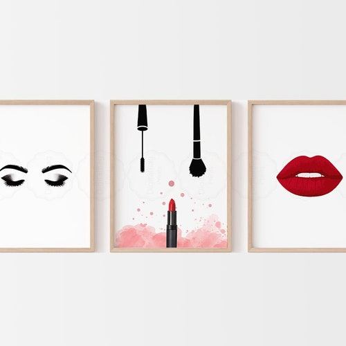 Fashion Wall Art Fashion Print Fashion Canvas Wall Art Makeup Etsy