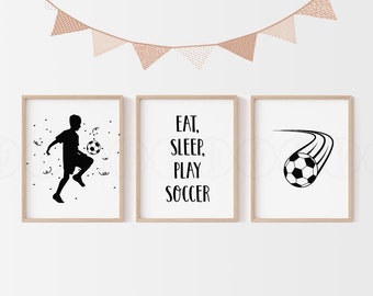 Fußball Poster: Jungenzimmer Dekor, Kinder Wand Kunst (Digitaler Download)