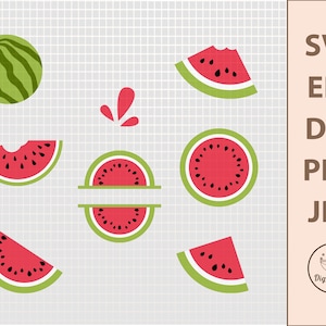 Watermelon SVG, Fruit SVG, Summer SVG, Beach Svg, Watermelon Cut File, Watermelon Png, Svg Bundle, Kitchen Svg, Svg Files For Cricut, Svgs