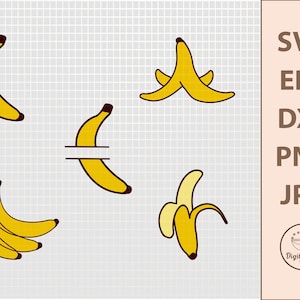Banane SVG, Obst SVG, Banane PNG, T-Shirt SVG, Cricut-Dateien, Obst Clipart, Küche SVG, Sommer SVG, SVG-Bundle, SVG-Schnittdatei, PNG-Dateien