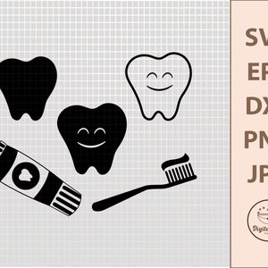 Dentist SVG, Zahnbürste SVG, Zahnpasta SVG, Badezimmer SVG, Zahn geschnitten Datei, SVG-Dateien für Cricut, Dentist SVG, Cricut SVG, Silhouette SVG