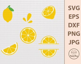 Pakiet Lemon SVG: pliki do wycinania owoców letnich (pobieranie cyfrowe)