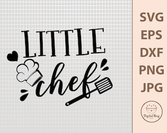Little Chef SVG: Kids Kitchen Clipart, Apron Design (Digital Download)