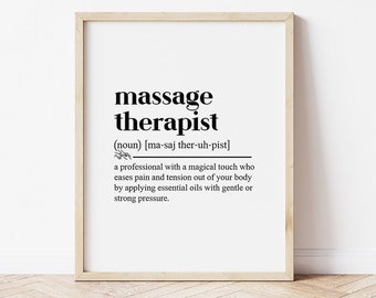 Massage Therapist Definition Print: Spa Decor (Digital Download)