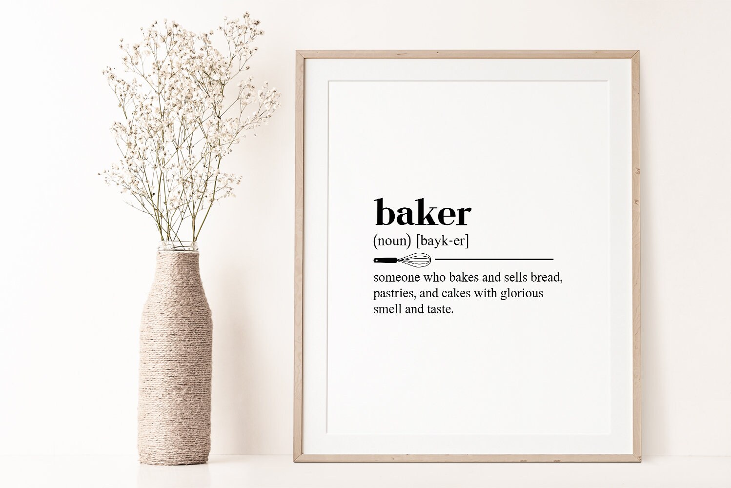 Gifts for Bakers, Baker Definition, Digital Download, Definition Print