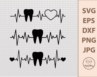 Zahn Herzschlag SVG: Zahnarzthelferin Clipart (digitaler Download)