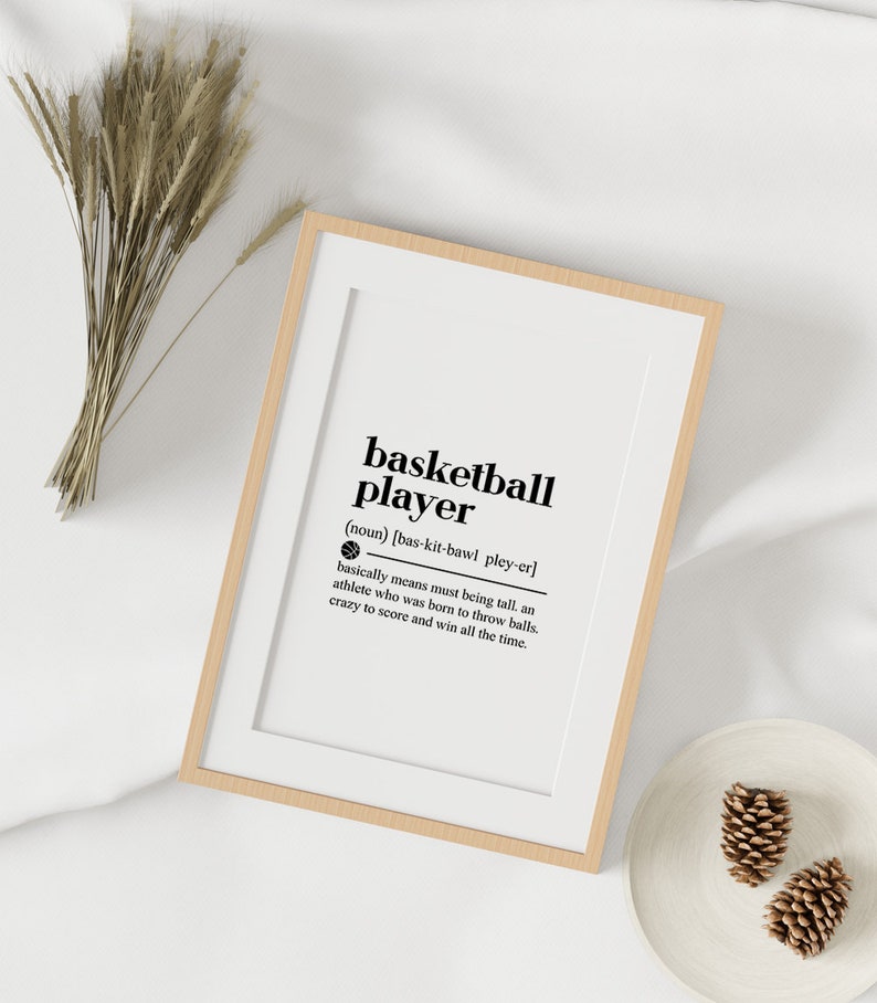 Basketball Wall Art Basketball Player Definition Digital Etsy