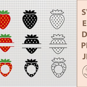 Strawberry SVG, SVG Bundle, Fruit SVG, Summer Svg, Food Svg, Svg Files For Cricut, Strawberry Png, Silhouette Svg, Cricut Svg File, Kids Svg