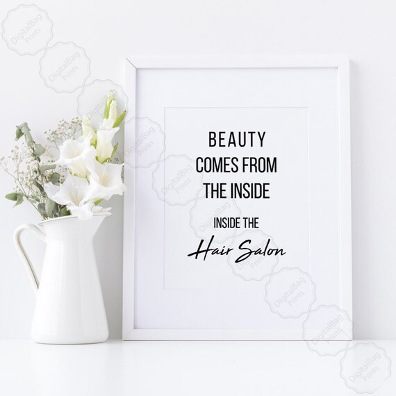 Hair Salon Decor Digital Download Posters Beauty Comes From Etsy