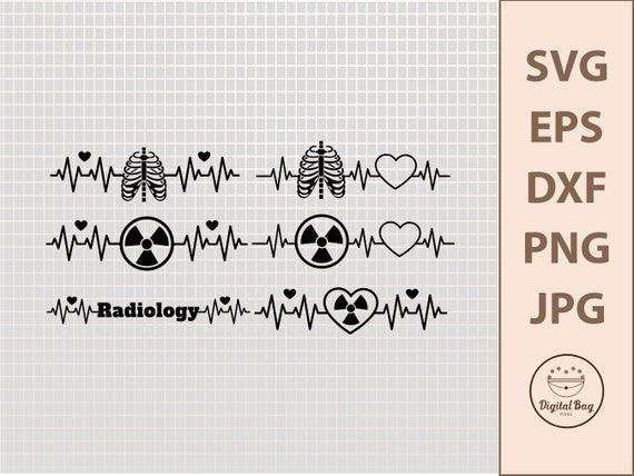 Radiology Heartbeat SVG Bundle: Rad Tech Medical Designs (Digital Download)