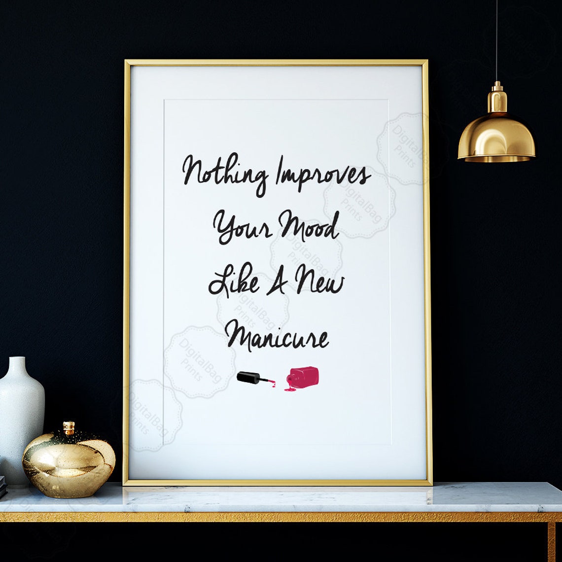 Nail Polish Wall Art Digital Download Poster Beauty Salon Art Etsy