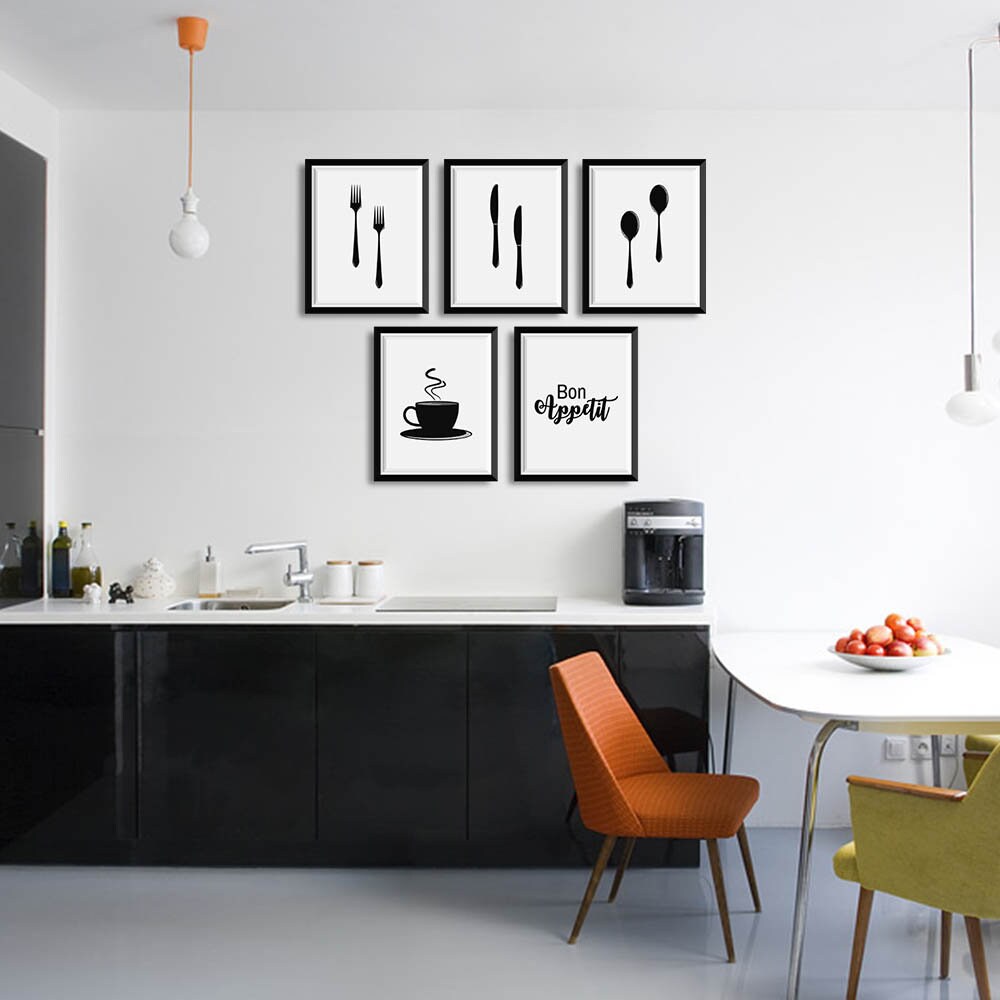 Küche-Wand-Kunst-Set von 5 digitaler Download Druckbare | Etsy
