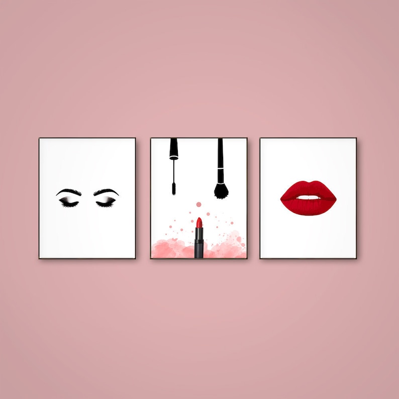 Makeup Room Decor Makeup Print Makeup Art Beauty Wall Art Etsy