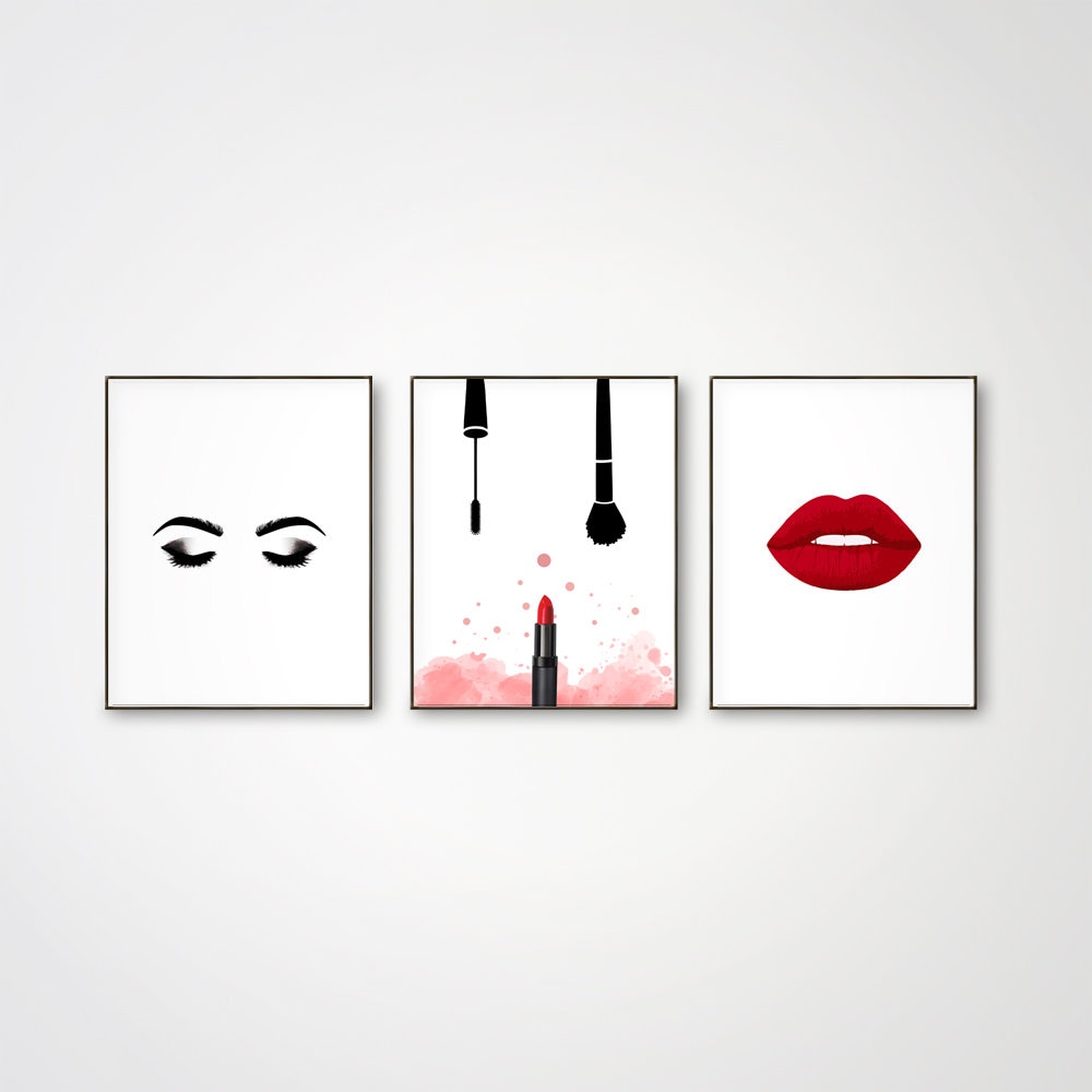 Makeup Room Decor Makeup Print Makeup Art Beauty Wall Art Etsy