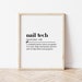 Nail Tech Definition, Nail Salon Decor, Digital Download, Nail Tech Gifts, Nail Wall Art, Nail Poster, Nail Wall Decor, Nail, Artist Gifts 