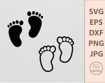 Baby Feet SVG, Digital Download, Baby Footprints SVG, Cricut Cut File, Silhouette File, Newborn SVG, Baby Shower Svg