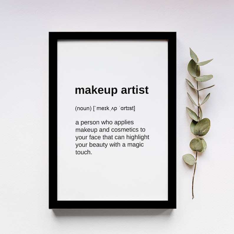 Makeup Artist Definition Poster Instant Download Art Makeup Etsy