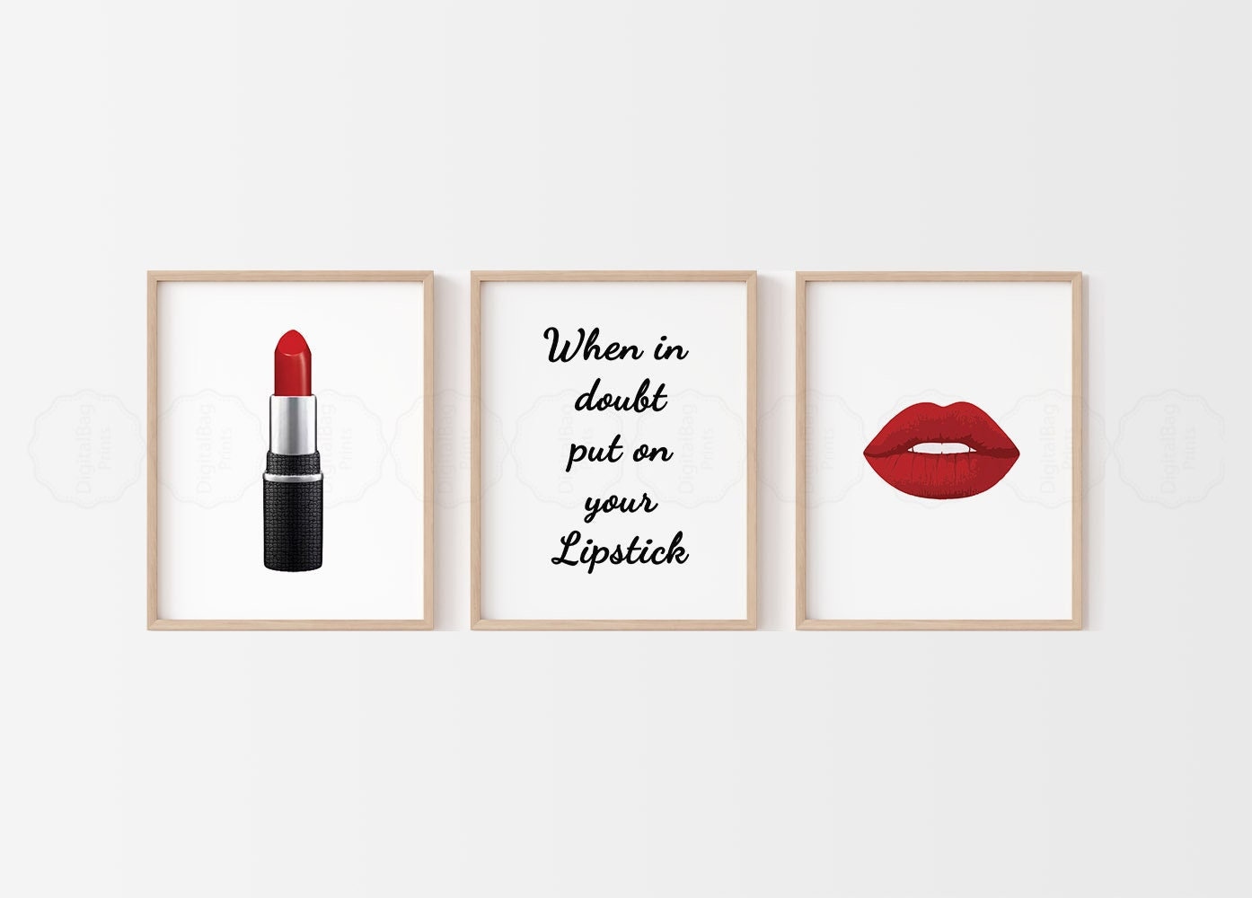 Quotes About Red Lipstick Lipstick Wall Artdigital Download Red Lips Print Makeup | Etsy India