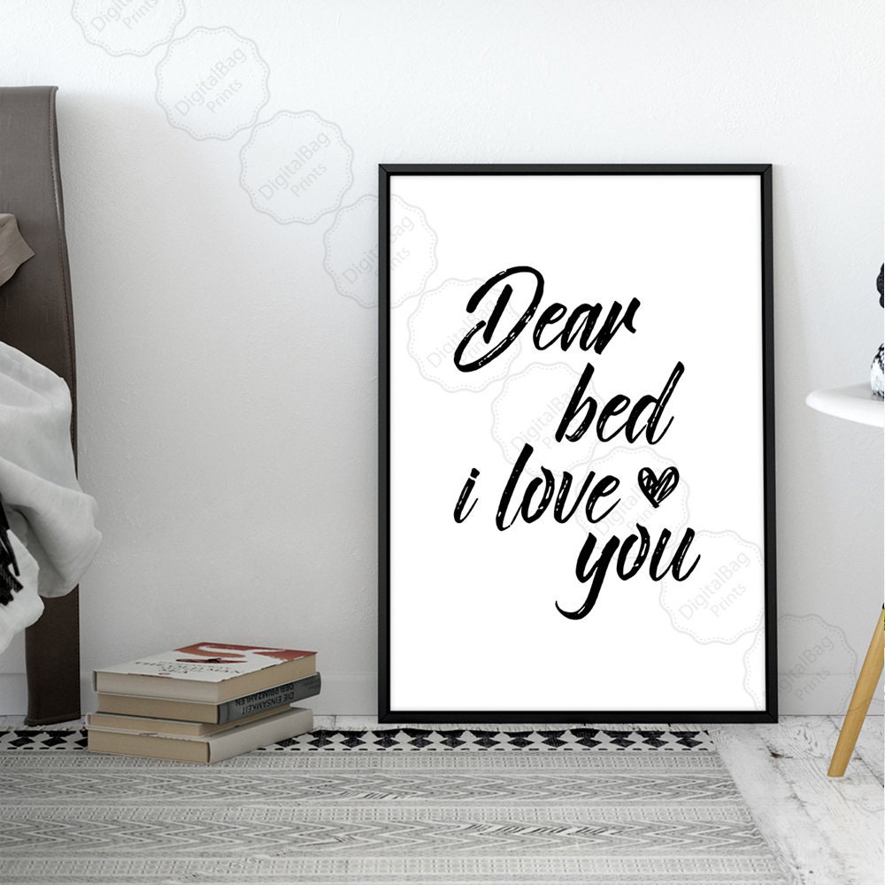 Above Bed Art Bedroom Wall Decor Digital Download Dear Bed | Etsy