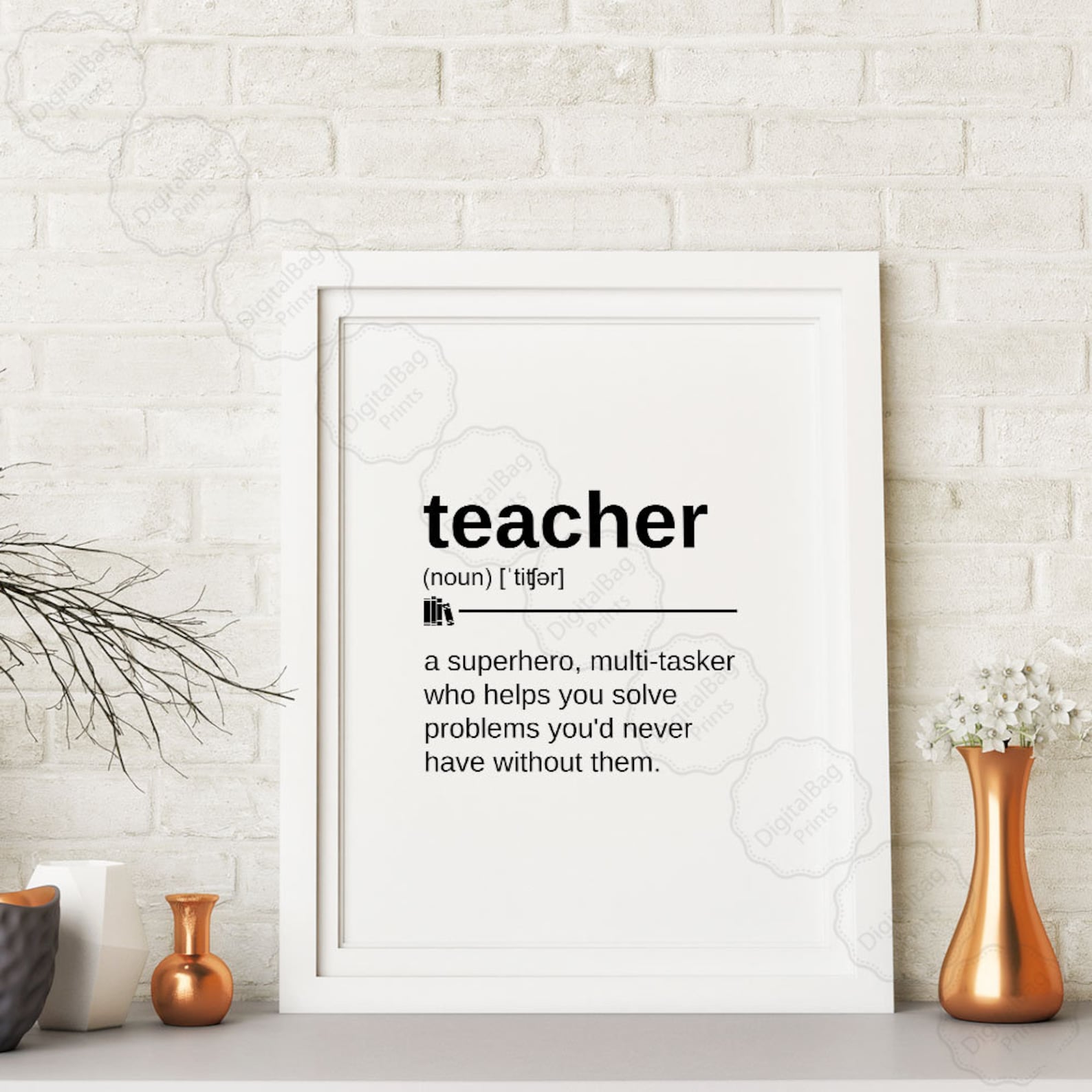 Teacher Quote Definition Poster Digital Download Teacher Etsy