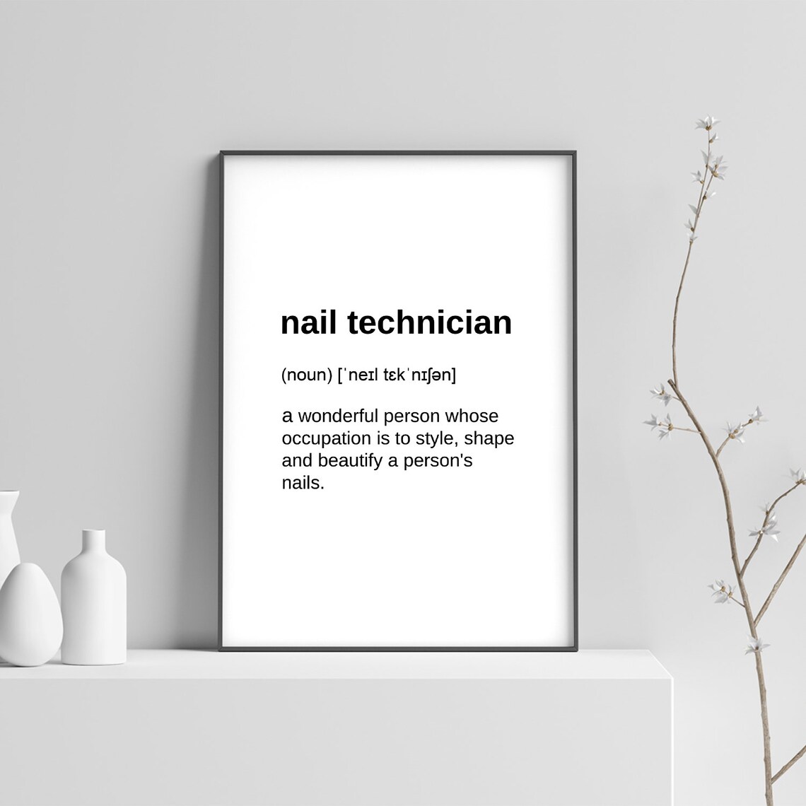 Nail Technician Definition Printable Digital Download Nails Etsy
