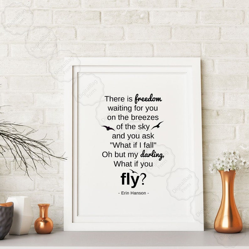 What If I Fall Oh My Darling What If You Fly 11x14 Unframed Typography Print