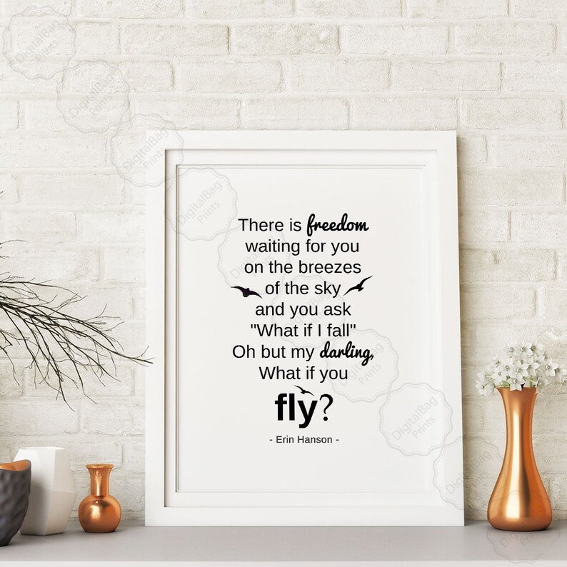 What If I Fall Oh My Darling What If You Fly 11x14 Unframed Typography Print What If I Fall Oh My Darling What If You Fly 11x14 Unframed Typography Print