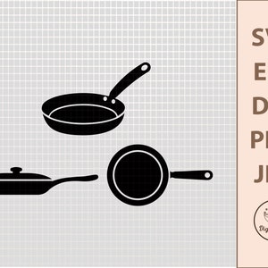 Cooking Pan SVG, Kitchen SVG, Chef SVG, Frying Pan Svg, Svg Files For Cricut, Silhouette Svg, Cricut Svg, Kitchen Clip Art, Restaurant Svg
